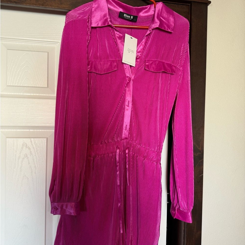 Blue B. Fuchsia Long Sleeve Romper